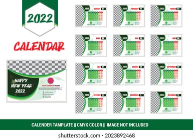 Desk Calendar 2022 Template Design- 12 Months Included
