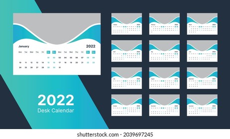 Desk Calendar 2022 Template Design