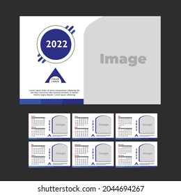 Desk Calendar 2022 template Design. Colorful 6 pages Desk calendar design with a one cover top page. Corporate Desk Calendar design 2022.