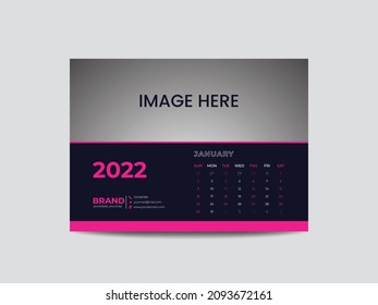 Desk Calendar 2022 Template Design