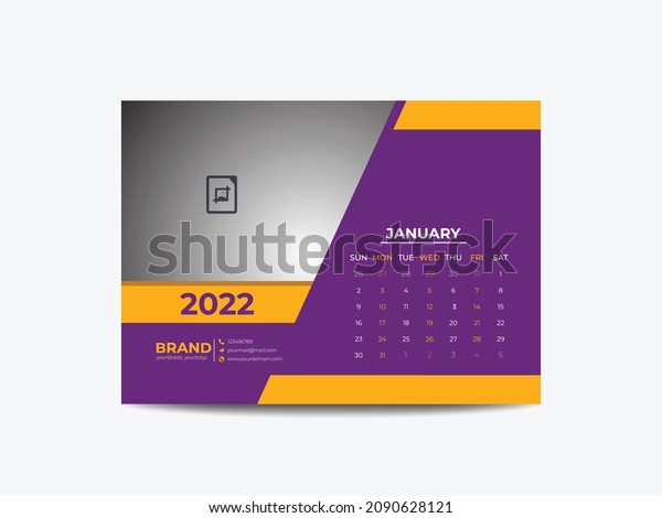 Desk Calendar 2022 Template Design Stock Vector Royalty Free 2090628121 Shutterstock 9203