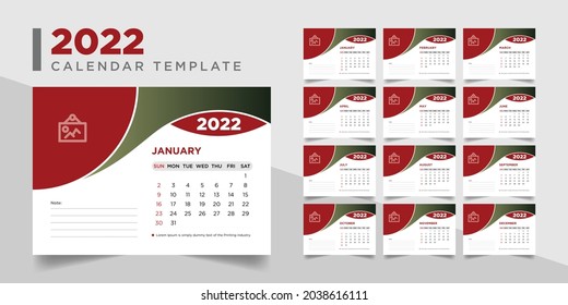 plantilla de calendario de escritorio 2022 con lugar para foto, plantilla de calendario de escritorio 2022