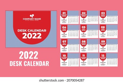 Desk Calendar 2022 , Vector Print Ready File