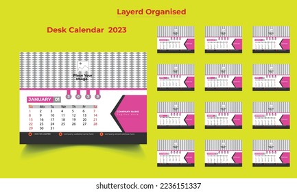 Desk Calendar, 2023 Desk Calendar, 2023 Calendar, 2023 12 Month Calendar, 