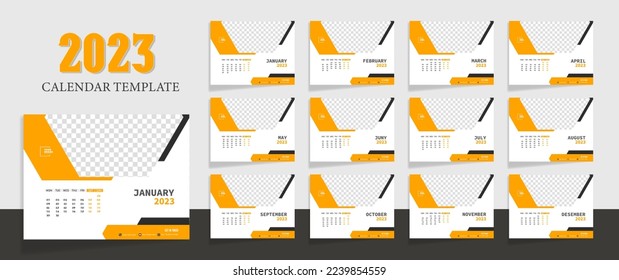 Desk calendar 2023 business template vector illustration	