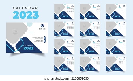 Desk Calendar 2023 Design. New year calendar template design. Modern colorful desk calendar design for business or personal use.