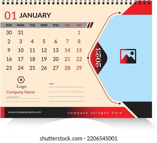 Desk calendar 2023 design template