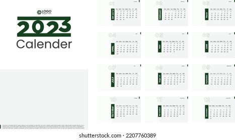 Desk Calendar 2023 Desktop Planner Clean Stock Vector (Royalty Free ...