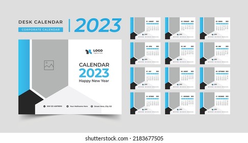 Desk Calendar 2023 template design, creative desk calendar, table calendar 2023