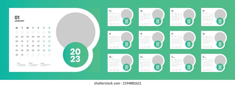 Desk Calendar 2023 Template Design