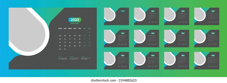 Desk Calendar 2023 Template Design