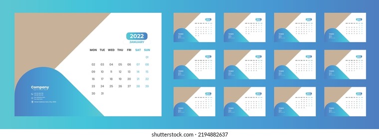 Diseño de plantillas de calendario de escritorio 2023