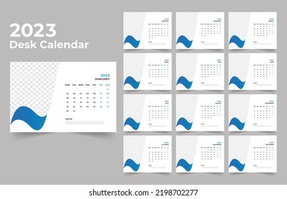 Schreibtischkalender 2023 Vorlagendesign 