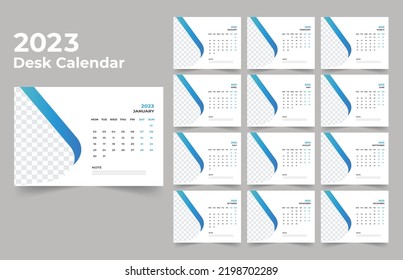 Desk Calendar 2023 Template Design 