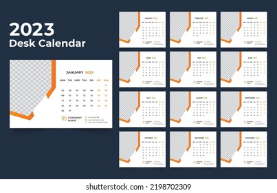 Desk Calendar 2023 Template Design 