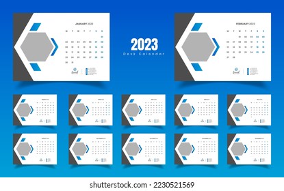 Desk Calendar 2023, Calendar 2023 Template Design