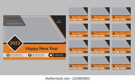 Desk calendar 2023 and vector design