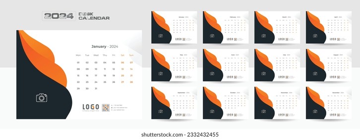 Desk Calendar 2024, Modern or Professional Calendar Design, Calendar 2024