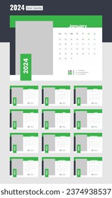 Desk Calendar 2024 Template Design