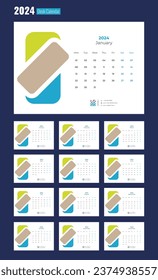 Desk Calendar 2024 Template Design