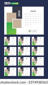 Desk Calendar 2024 Template Design