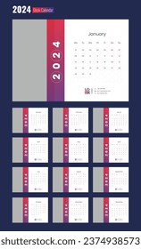 Desk Calendar 2024 Template Design