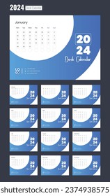 Diseño de plantillas de calendario de escritorio 2024