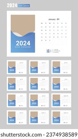 Desk Calendar 2024 Template Design
