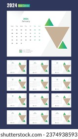 Desk Calendar 2024 Template Design