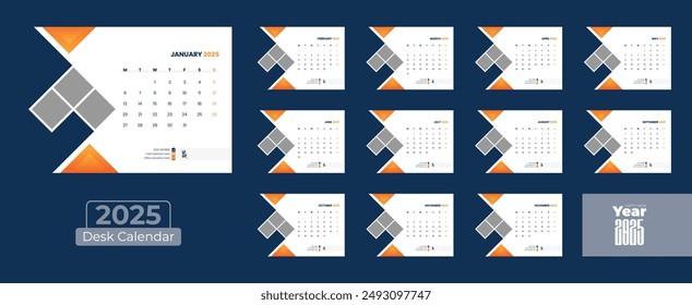 Desk Calendar 2025 design, office calendar 2025