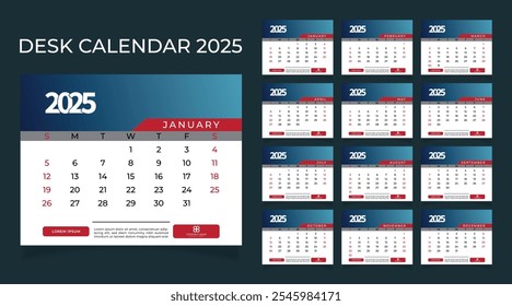 Desk calendar 2025 planner template.