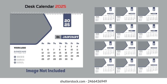 Desk Calendar 2025 vector design
