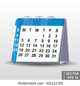 Desk calendar. A cartoon. Isolated on a gray background.