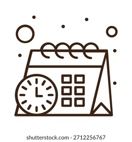 Calendário De Mesa Com Encadeamento De Relógio E Espiral Para Programação, Planejamento E Gerenciamento De Tempo