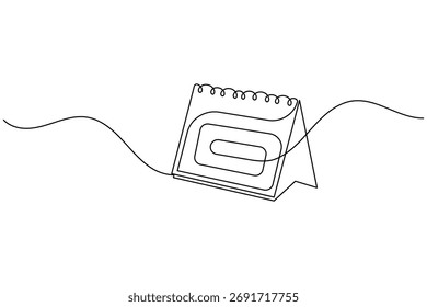 Calendário de mesa contínuo desenho de uma linha minimalista planejamento de escritório conceito tabela calendário ilustração