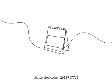 Calendario de escritorio continuo de una línea de dibujo minimalista calendario de oficina concepto de tabla de calendario ilustración