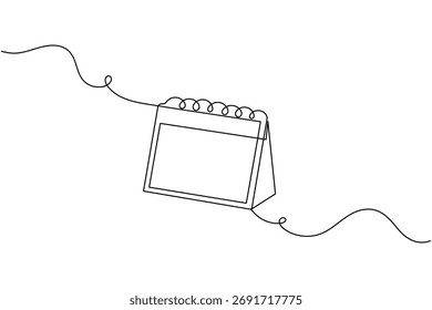 Calendario de escritorio continuo de una línea de dibujo minimalista calendario de oficina concepto de tabla de calendario ilustración