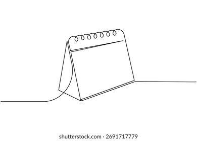 Calendário de mesa contínuo desenho de uma linha minimalista planejamento de escritório conceito tabela calendário ilustração
