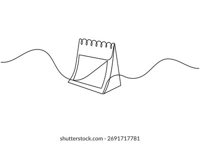 Tischkalender durchgehende einzeilige Zeichnung minimalistischer Bürokalender Konzepttabelle Kalendergrafik