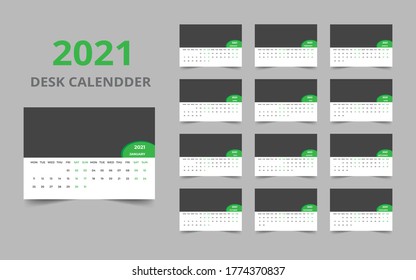 Desk calendar design 2021 template