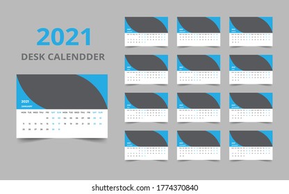 Desk calendar design 2021 template