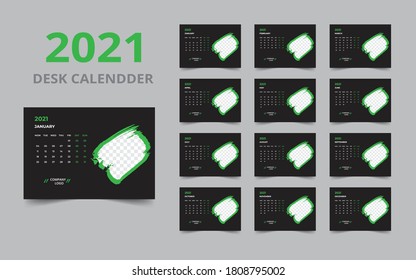 Desk calendar design 2021 template