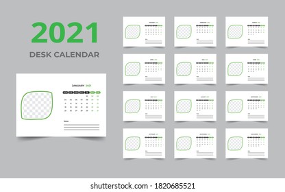 Desk calendar design 2021 template