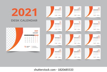 Desk calendar design 2021 template