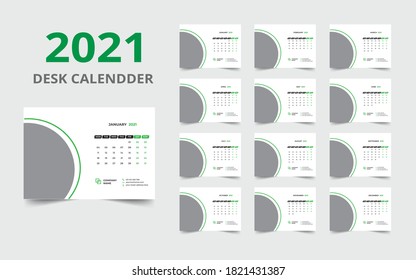 Desk calendar design 2021 template