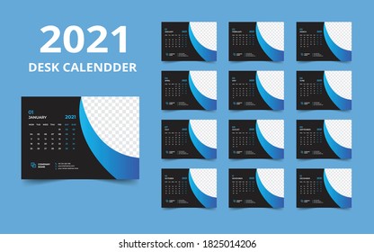 Schreibtisch-Kalender-Design-Vorlage 2021