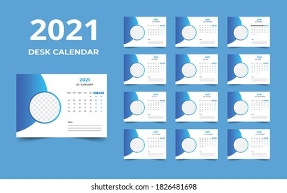 Desk Calendar design 2021 template