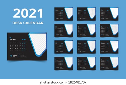 Desk Calendar design 2021 template