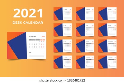 Desk Calendar design 2021 template