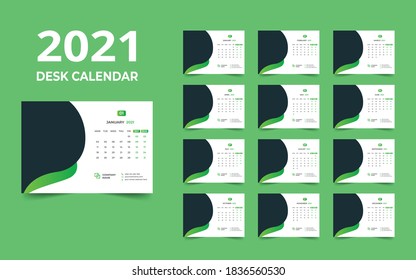 Desk calendar design 2021 template